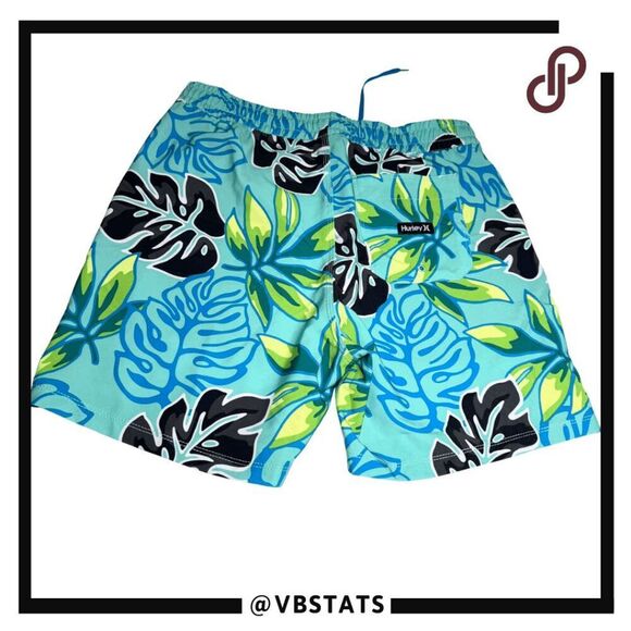 Hurley Men's Cannonball Volley Hybrid Board Shorts Blue Green Black Size Medium - Picture 2 of 8